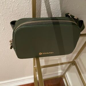 lululemon athletica Olive Cactus leather camera shoulder bag
